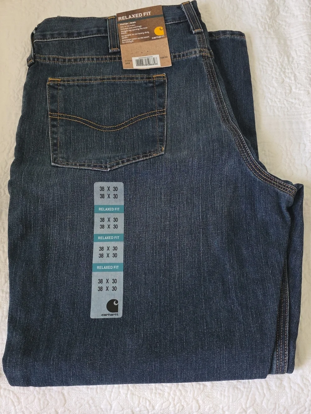 Carhartt Men's Relaxed Fit Dark Blue Jeans